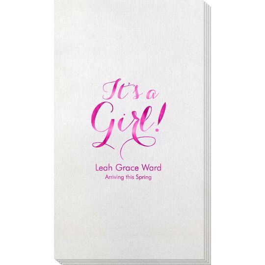 Elegant It's A Girl Bamboo Luxe Guest Towels